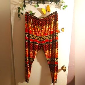 Forever 21+ 3x Red Gold Chain & Filigree Leggings
